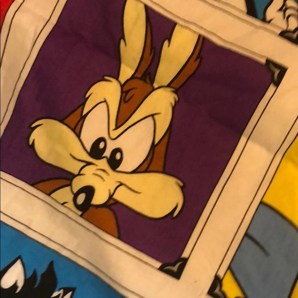 Vintage Warner Bros Looney tunes 3 Piece bedroom curtains Kids 44”W 63in L